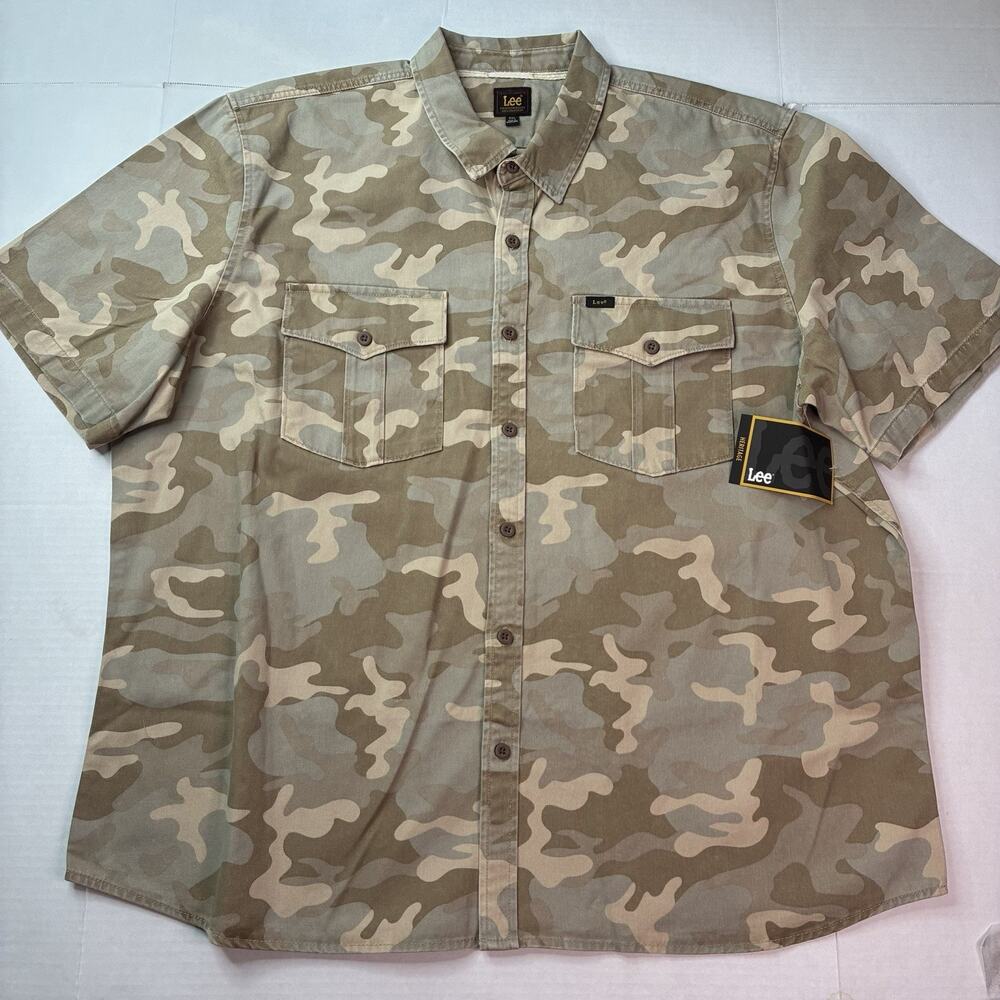 Lee Men's Heritage Short Sleeve Surplus Shirt Size 3XL XXXL Desert Camo Cotton